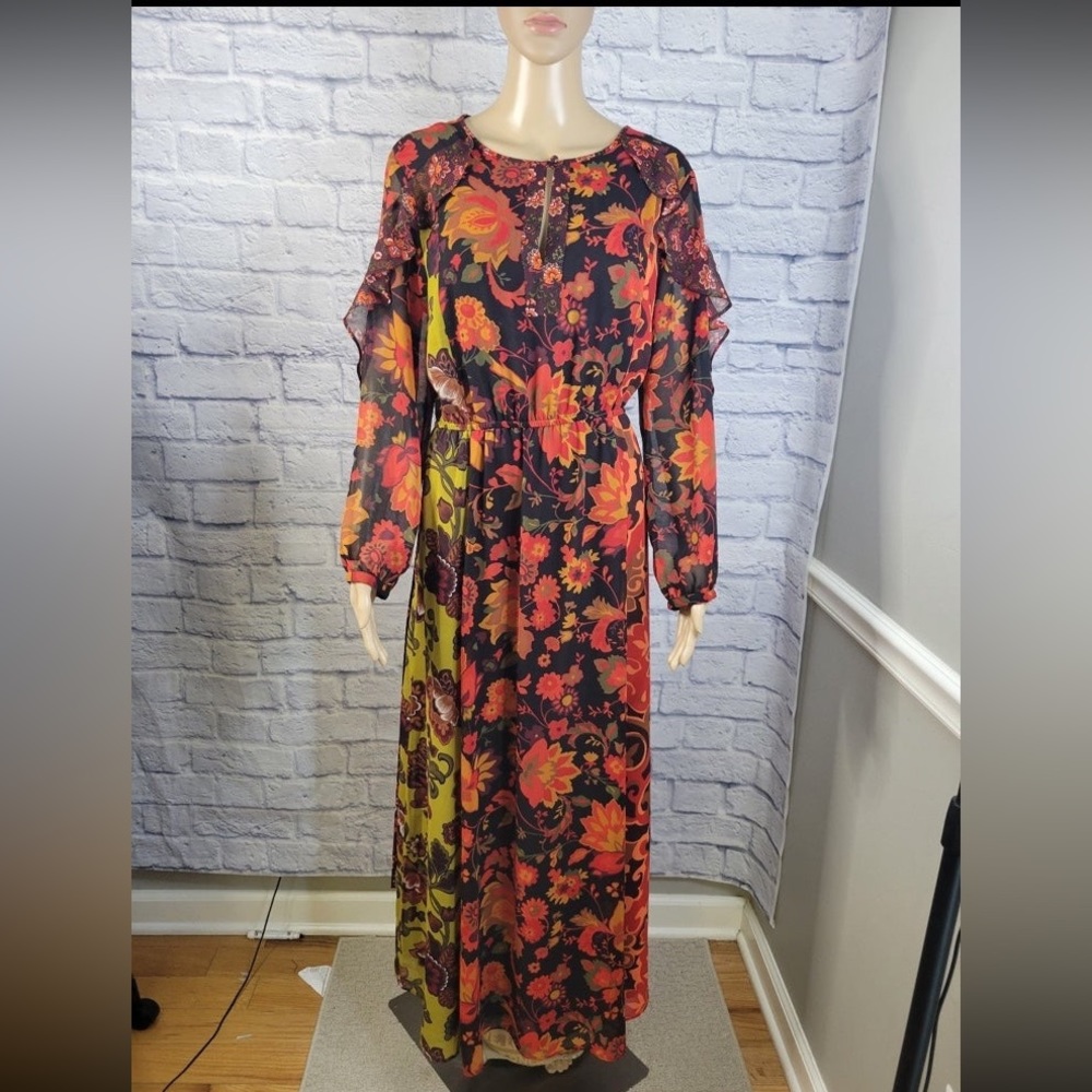 LOFT Woodland Floral Maxi Dress